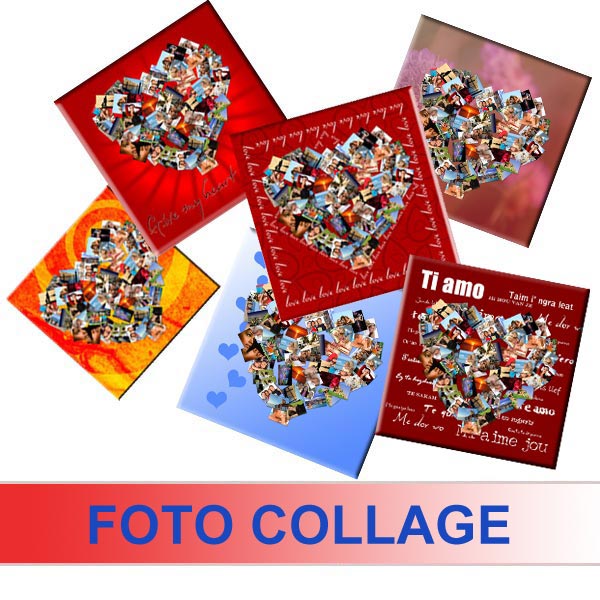 Foto collage a forma di cuore personalizzato
