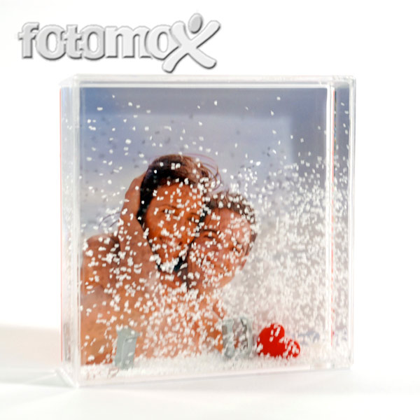 Cornice foto grafica con neve da personalizzare con foto
