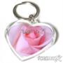 Portachiavi a cuore in plastica con foto