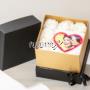 flower box con rose stabilizzate e stampa su tela