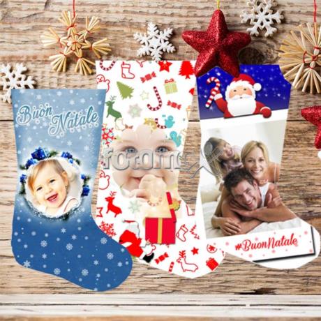 calza di natale personalizzata con foto e testo