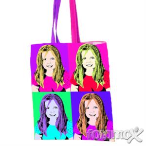 Borsa pop art personalizzata con la tua foto