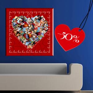 foto su tela collage a cuore sconto del 50%
