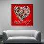 stampa su tela a forma di cuore