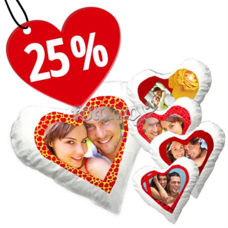 Cuscino cuore con foto idea regalo per san valentino