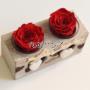 porta rose profumate e stabilizzate in legno