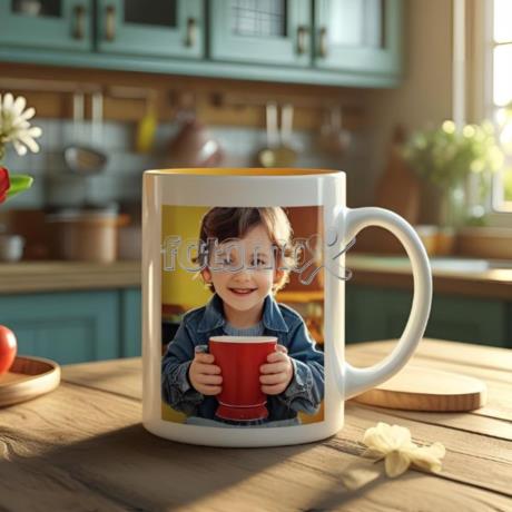 tazza colorata in plastica personalizzata con foto