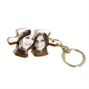Portachiavi in legno a forma di puzzle personalizzato con foto o grafica