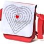 Borsa rossa a tracolla personalizzata con foto o grafiche