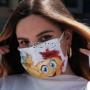 mascherina viso in tessuto personalizzata con immagini e grafiche