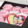 box di rose stabilizzate con tela 
