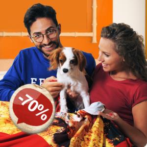 Coperta in offerta al 70% di sconto
